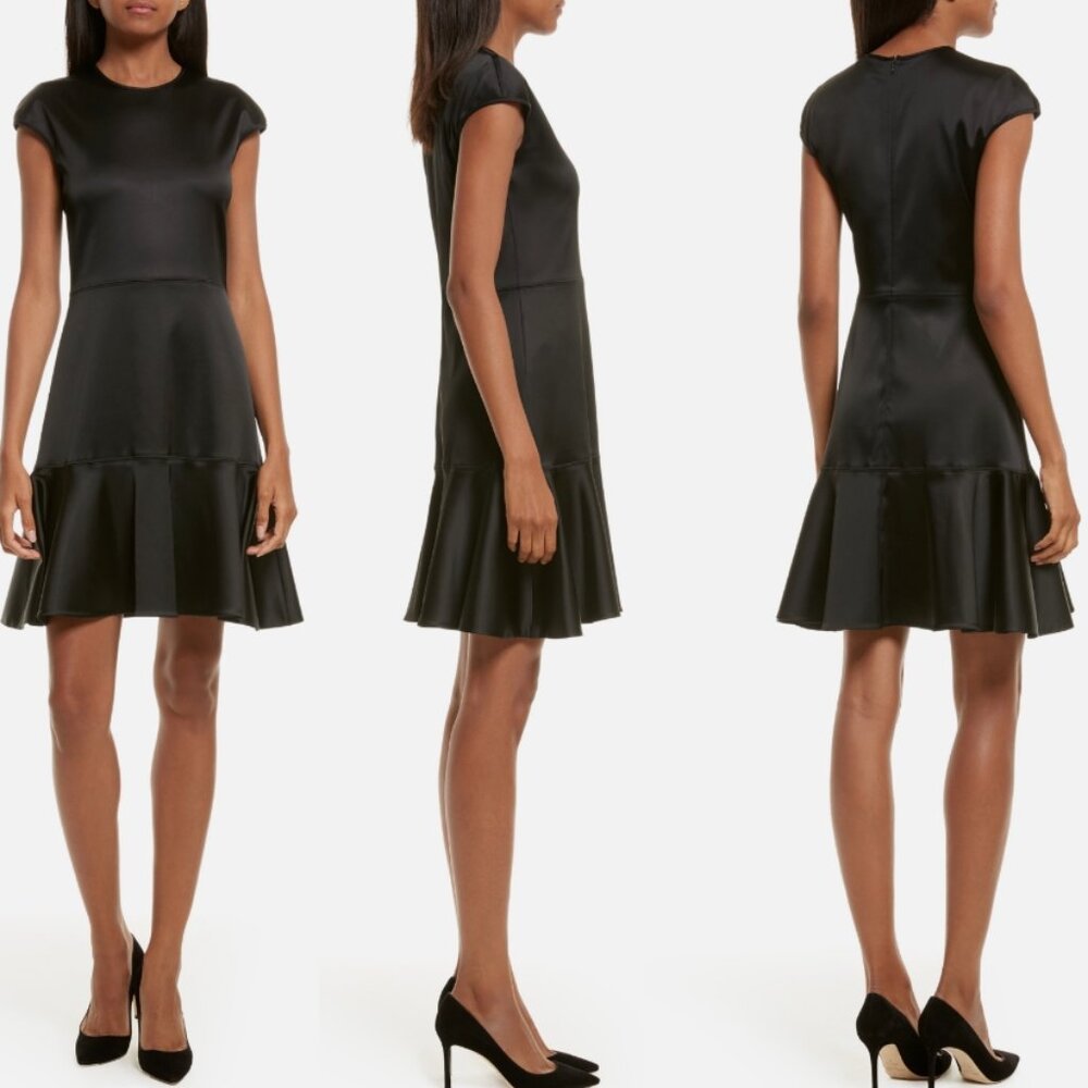 Theory Clic Essential Flare A-Line Dress in Black